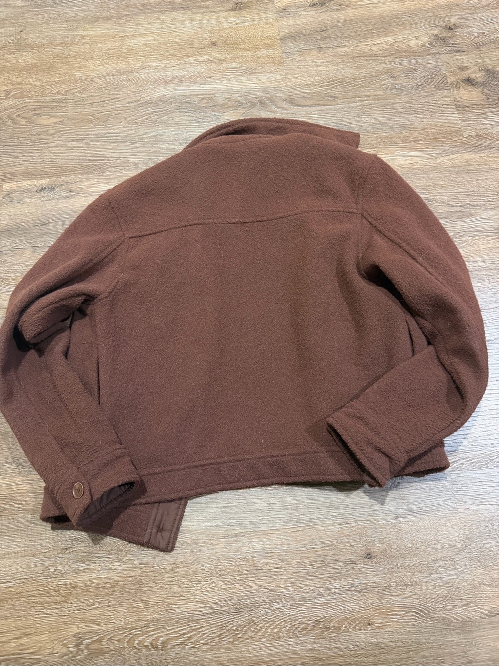 Joie Brown Cropped Shirt Jacket Small Button Front Fuzzy Brown - Picture 6 of 7